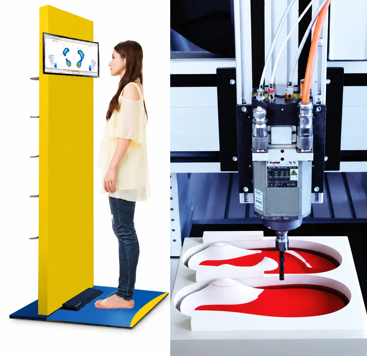 Diagnostic baropodométrique du pied et fabrication de semelles orthopédiques sur mesure par robot CAD CAM chez Footcare à Casablanca